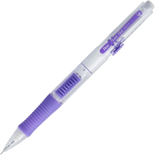 Pentel Quick Click Mechanical Pencil - HB Lead - 0.5 mm Lead Diameter - Refillable - Clear, Violet Barrel - 1 Each