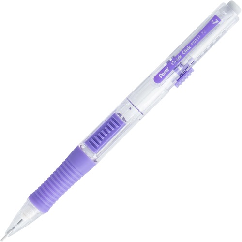 Pentel Quick Click Mechanical Pencil - HB Lead - 0.7 mm Lead Diameter - Refillable - Clear, Violet Barrel - 1 Each