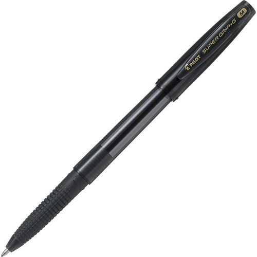 Pilot Super Grip Gel Pen - Medium Pen Point - Refillable - Black Oil Based Ink - Translucent, Black Barrel - 1 Each