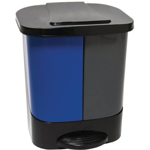 Globe Step-On 2 Stream Can Waste/Recycle - Multi-compartment - 98.42 L Capacity - Handle - 16" Height x 10.5" Width - Multi - 1 Each