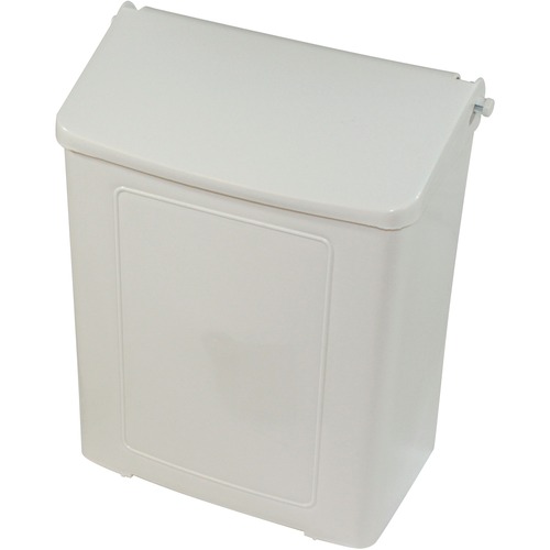 Globe Plastic Sanitary Napkin Disposal Unit - Smooth - 4.6" Height x 9" Width x 10.6" Depth - Plastic - White - 1 Each