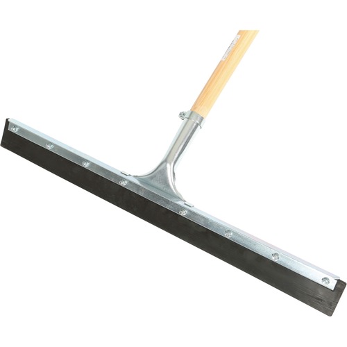 Globe 24" Straight Squeegee Black Rubber Assembled With 54" Tapered Wood Handle - 24" (609.60 mm) Rubber Blade - 54" (1371.60 mm) Wood Handle - Corrosion Resistant, Sturdy, Rust Resistant, Heavy Duty, Handle, Long Lasting, Zinc Plated Frame - Multi - Squeegees/Scrapers - GCP4094