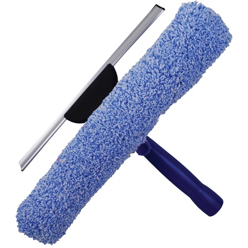Globe Double Sided Window Squeegee + Washing Sleeve Combo - MicroFiber Blade - Easy to Clean, Long Lasting, Durable, Streak-free, Washable - Multi