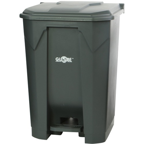 Globe 12 Gallon Step-On - Step-on Opening - 45.42 L Capacity - Heavy Duty, Foot Pedal - 23" Height x 15" Width - Plastic - Multi - 3