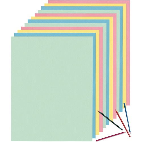 Pacon Newsprint Paper - 500 Sheets - 18" x 24" - Pink, Canary, Blue, Green Paper - Recyclable, Smooth, Unruled, Lightweight - 500 / Pack - Sketch Pads & Drawing Paper - BAYOC56338