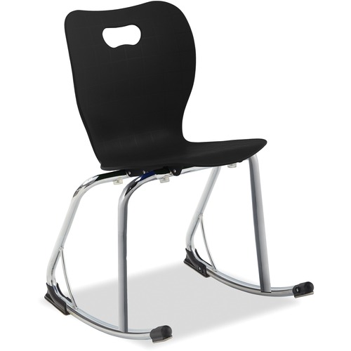 Smooth Rocker Chair - Black Polypropylene Seat - Black Polypropylene Back - Chrome Tubular Steel Frame - 5 Each