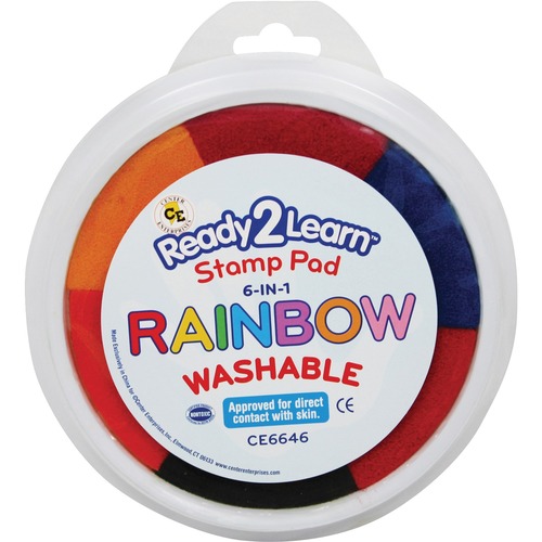 Center Enterprises Ready2Learn Jumbo Washable Rainbow Stamp Pad - 1 Each - 6" (152.40 mm) Diameter