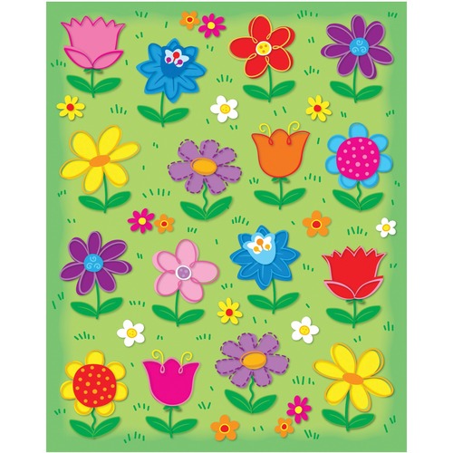 Carson Dellosa Education Flowers Shape Stickers - Spring, Season, Flowers Theme/Subject - Acid-free, Lignin-free - 96 / Pack