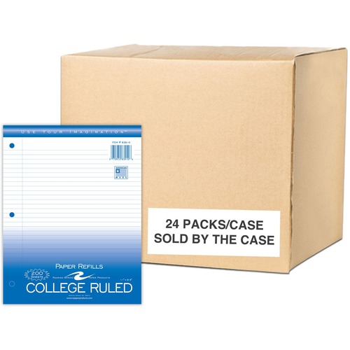 Roaring Spring College Ruled Filler Paper - 200 Sheets - 400 Pages - Printed - Both Side Ruling Surface - Red Margin - 3 Hole(s) - 15 lb Basis Weight - 56 g/m² Grammage - 11" x 8 1/2" Sheet Size - 0.60" Height x 8.5" Width x 11" Length - White Paper 