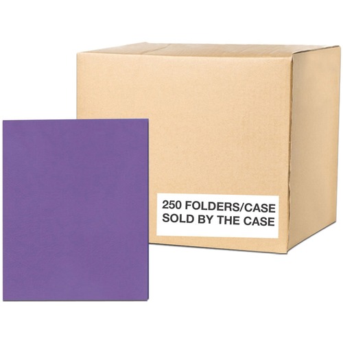 Roaring Spring Letter Pocket Folder - 8 1/2" x 11" - 50 Sheet Capacity - 2 Internal Pocket(s) - Purple - 250 / Carton