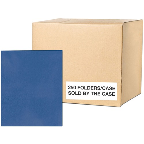 Roaring Spring Letter Pocket Folder - 8 1/2" x 11" - 50 Sheet Capacity - 2 Internal Pocket(s) - Dark Blue - 250 / Carton