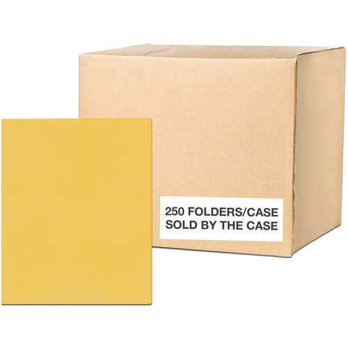 Roaring Spring Letter Pocket Folder - 8 1/2" x 11" - 50 Sheet Capacity - 2 Internal Pocket(s) - Gold - 250 / Carton