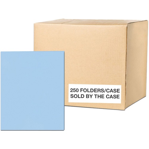 Roaring Spring Letter Pocket Folder - 8 1/2" x 11" - 50 Sheet Capacity - 2 Internal Pocket(s) - Light Blue - 250 / Carton