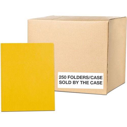 Roaring Spring Letter Fastener Folder - 8 1/2" x 11" - 50 Sheet Capacity - 3 x Prong Fastener(s) - 2 Internal Pocket(s) - Yellow - 250 / Carton