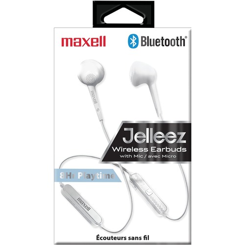 Maxell Jelleez Earset - Wireless - Bluetooth - Earbud - In-ear - White - Mobile Phone Headsets & Accessories - MAX198019