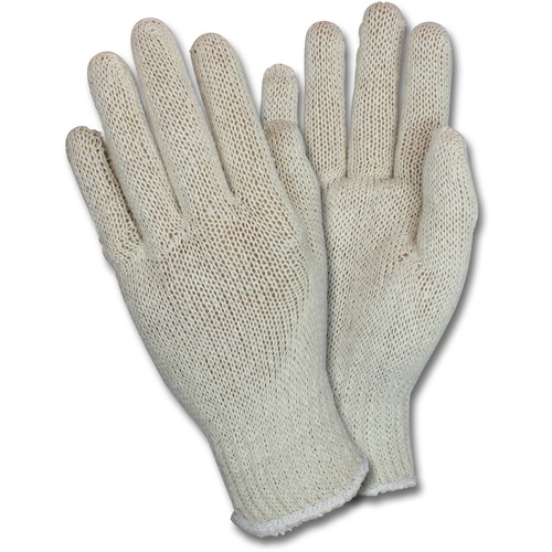 Safety Zone Work Gloves - Thermal Protection - Small Size - Polyester Cotton - Natural - Lightweight, Knitted - For Packaging - 12 / Dozen