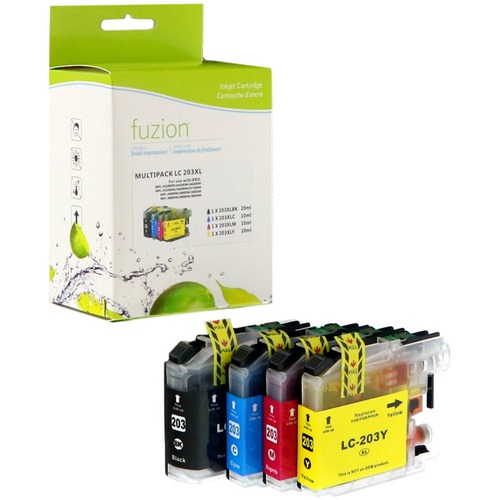 fuzion Ink Cartridge - Alternative for Brother LC203XL - Black, Cyan, Magenta, Yellow - Inkjet - 550 Pages Black, 550 Pages Cyan, 550 Pages Magenta, 550 Pages Yellow - 1 Each