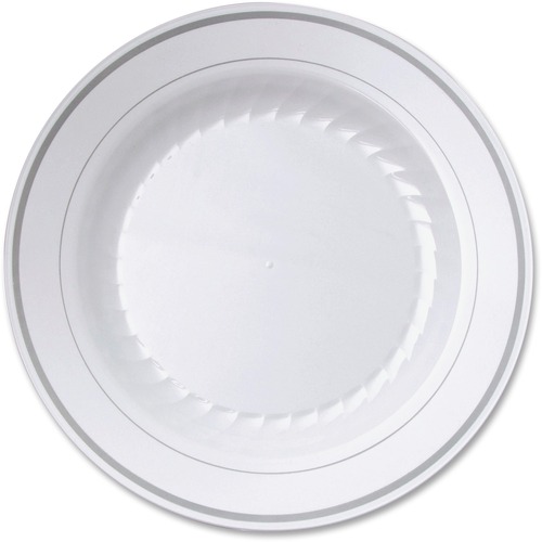 Comet Masterpiece Round Plate - 9" Diameter Plate - Plastic - Disposable - White - 120 Piece(s) / Carton