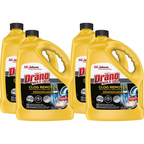 Drano Max Gel Clog Remover - Ready-To-Use - 128 oz (8 lb) - 4 / Carton - Corrosion Resistant - Clear