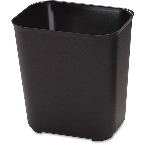 Rubbermaid Commercial 28 Quart Fire Resistant Wastebasket - 7 gal Capacity - Fire Resistant - Heat Resistant, Impact Resistant, Rust Resistant - 15.5" Height x 14.5" Width x 10.5" Depth - Thermoset Polyester - Black - 6 / Carton
