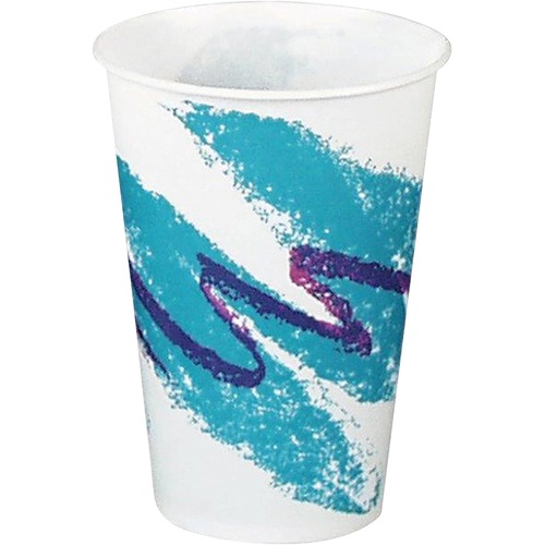 Solo Jazz Design Waxed Paper Cold Cups - 7 fl oz - 2000 / Carton - Multi, White - Wax Paper - Beverage, Cold Drink