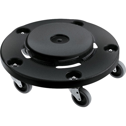 Rubbermaid Commercial Brute Easy Twist Round Dollies - 350 lb Capacity - 5 Casters - Structural Foam - x 18.3" Width x 6.6" Height - Black - 2 / Carton