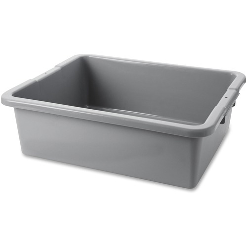 Rubbermaid Commercial Undivided Bus/Utility Box - Storing - Dishwasher Safe - Gray - Plastic Body - 6 / Carton