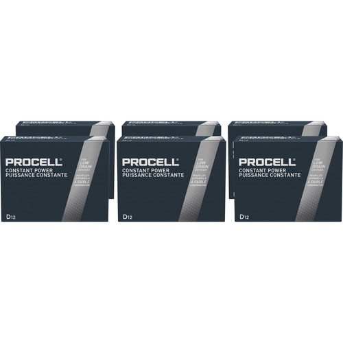 Duracell Procell Alkaline D Battery Boxes of 12 - For Multipurpose - D - 14000 mAh - 1.5 V DC - 72 / Carton