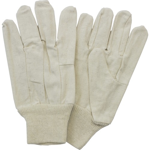 Safety Zone Cotton Polyester Canvas Gloves w/Knit Wrist - Male - Clute Cut, Knit Wrist, Comfortable, Durable, Rugged, Snug Fit - For Multipurpose - 25 / Carton