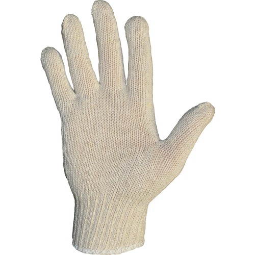 Impact Products String Knit Multipurpose Gloves - Large Size - Cotton, Polyester - Natural - Knitted, Reversible, Comfortable, Durable - For General L