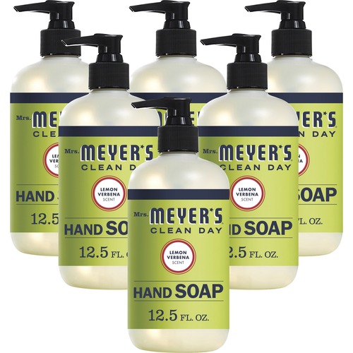Mrs. Meyer's Hand Soap - Lemon Verbena ScentFor - 12.5 fl oz (369.7 mL) - Dirt Remover, Grime Remover - Hand - Moisturizing - Multicolor - Paraben-free, Phthalate-free, Cruelty-free - 6 / Carton