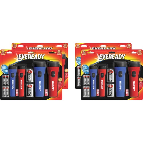 Eveready LED Flashlight Combo Pack - Bulb - D - Red, Blue