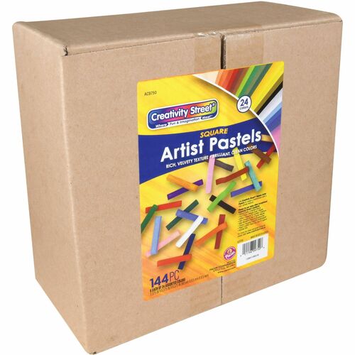 Creativity Street Creativity Street Square Artist Pastels - 0.4" Length - Assorted - 144 / Set