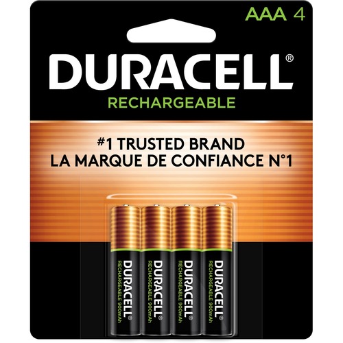 Duracell AAA Rechargeable Battery 4-Packs - For Gaming Controller, Flashlight, Monitoring Device - Battery Rechargeable - AAA - 24 / Carton