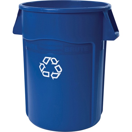 Rubbermaid Commercial Brute 44-Gallon Vented Recycling Containers - 44 gal Capacity - Round - Reinforced, Damage Resistant, Chip Resistant, Rust Proof, Peel Resistant, Crack Resistant, Crush Resistant, Heavy Duty, Handle, Tear Resistant - 31.5" Height x 2