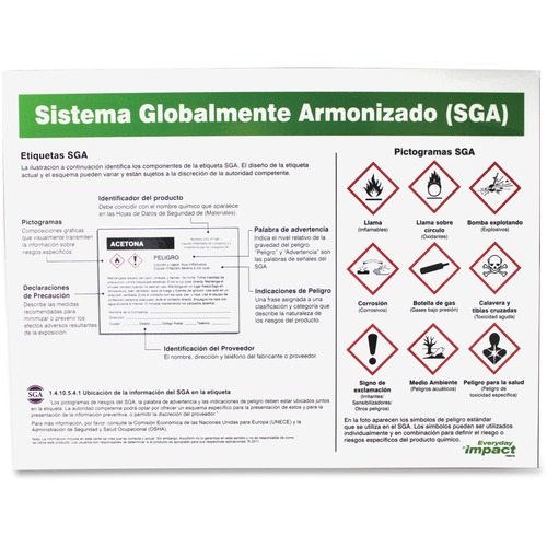 Impact Products GHS Label Guideline Spanish Poster - 24" Width x 0.8" Height - Multicolor