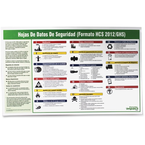 Impact GHS Safety Data Sheet Poster in Spanish - 24" Width - Multicolor