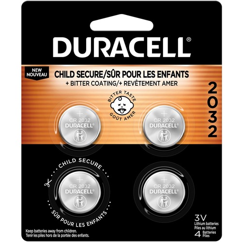 Duracell 2032 3V Lithium Battery 4-Packs - For Security Device, Medical Equipment, Health/Fitness Monitoring Equipment, Calculator, Watch, Keyfob Transmitter - CR2032 - 3 V DC - 30 / Carton