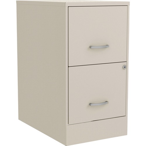 Lorell SOHO File/File 2-Drawer File Cabinet - 14.3" x 22" x 26.7" - 2 x File Drawer(s) - Material: Steel - Finish: Stone, Chrome Handle, Baked Enamel