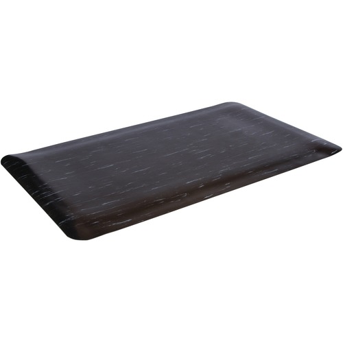 Floortex Anti-fatigue Mat - Hard Floor, Tile Floor, Laminate Floor - 24" (609.60 mm) Length x 24" (609.60 mm) Width x 0.38" (9.53 mm) Thickness - Square - Black