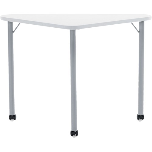 Global Zook ZK302529C Utility Table - Triangle Top - Three Leg Base - 3 Legs x 30" Table Top Width x 24.6" Table Top Depth - 29" Height - Assembly Required - Designer White