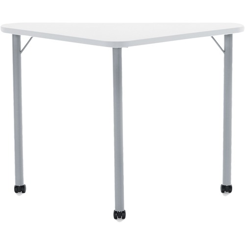 Global Zook ZK412529C Utility Table - Designer White Triangle Top - Three Leg Base - 3 Legs - 41" Table Top Width x 25.7" Table Top Depth - 29" Height