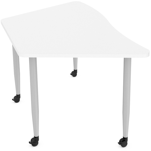 Global Zook Utility Table - Half Hex Top - 54" Table Top Width - Designer White - Cafeteria & Breakroom Tables - GLBZK54HEXCCDWT