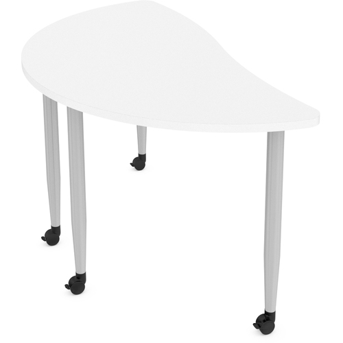 Global Zook Utility Table - Half Round Top - Designer White