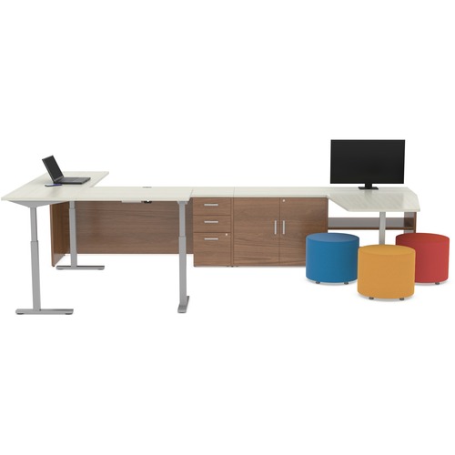 Offices To Go Ionic MLP372 Credenza - 108" x 24" x 29" , 0.1" Edge - Material: Thermofused Laminate (TFL) Surface, Polyvinyl Chloride (PVC) Edge - Finish: White Chocolate