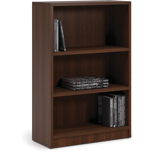 Heartwood Innovations Bookcase - 1" Shelf, 0.1" Edge - 3 Shelve(s) - Material: Particleboard, Polyvinyl Chloride (PVC) Edge, Laminate - Finish: Evening Zen, Thermofused Laminate (TFL) Top - Laminate Bookcases - HTWINV4832BKEZ