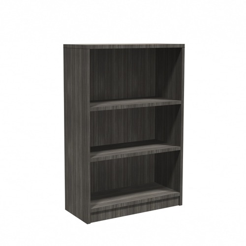 Heartwood Innovations Bookcase - 1" Shelf, 0.1" Edge - 3 Shelve(s) - Material: Particleboard, Polyvinyl Chloride (PVC) Edge, Laminate - Finish: Gray Dusk, Thermofused Laminate (TFL) Top
