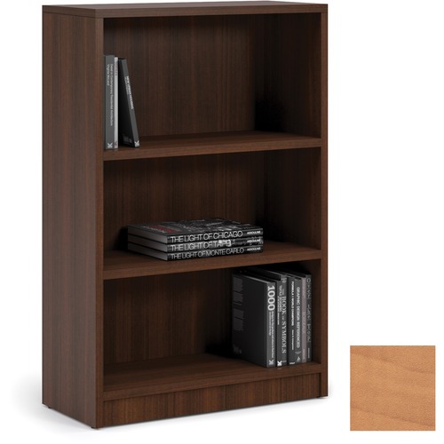 Heartwood Innovations Bookcase - 1" Shelf, 0.1" Edge - 3 Shelve(s) - Material: Particleboard, Polyvinyl Chloride (PVC) Edge, Laminate - Finish: Sugar Maple, Thermofused Laminate (TFL) Top