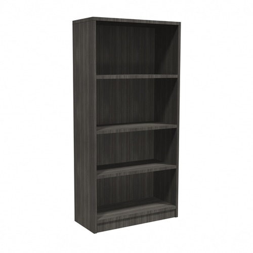 Heartwood Innovations Bookcase - 1" Shelf, 0.1" Edge, 32" x 14"66" - 4 Shelve(s) - Material: Particleboard, Laminate - Finish: Gray Dusk