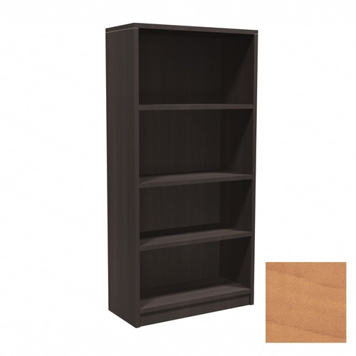 Heartwood Innovations Bookcase - 1" Shelf, 0.1" Edge - 4 Shelve(s) - Material: Particleboard, Polyvinyl Chloride (PVC) Edge, Laminate - Finish: Sugar Maple, Thermofused Laminate (TFL) Top - Laminate Bookcases - HTWINV6532BKSM